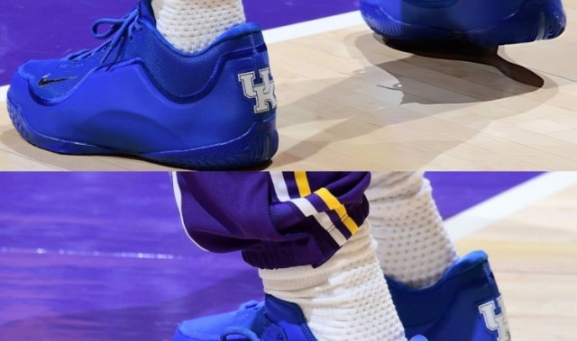 又一双大学PE！詹姆斯今日上脚肯塔基大学LeBron 23 PE